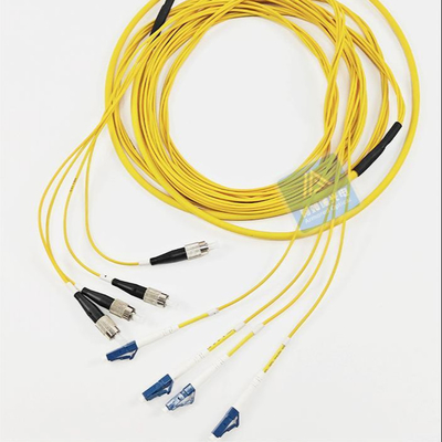 4 Core Armored Fiber Patch Cord FC LC Yellow LSZH 5.0MM Rodent Resistant FTTX