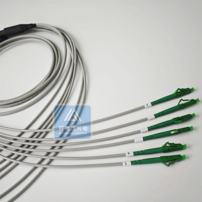 6F Armoured Fiber Patch Cord 3m  Grey PVC Jacket LC APC Fc Apc Patch Cord
